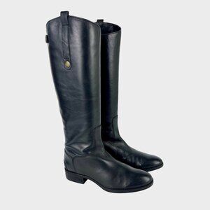 Sam Edelman Womens Penny Tall Boots Black Leather Knee High Back Zip size 7.5